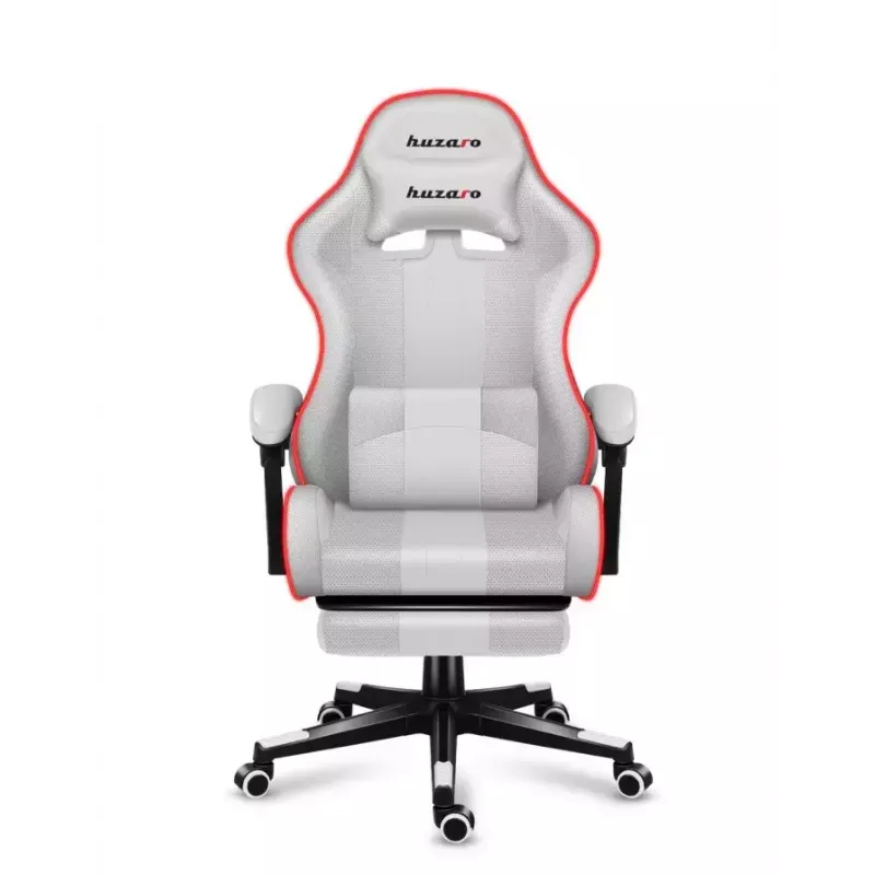 Spēļu krēsls Huzaro FORCE 4.7 RGB White — auduma kausveida sēdeklis