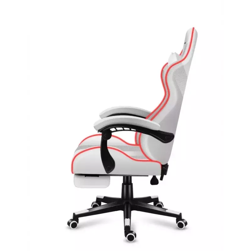 Spēļu krēsls Huzaro FORCE 4.7 RGB White — auduma kausveida sēdeklis