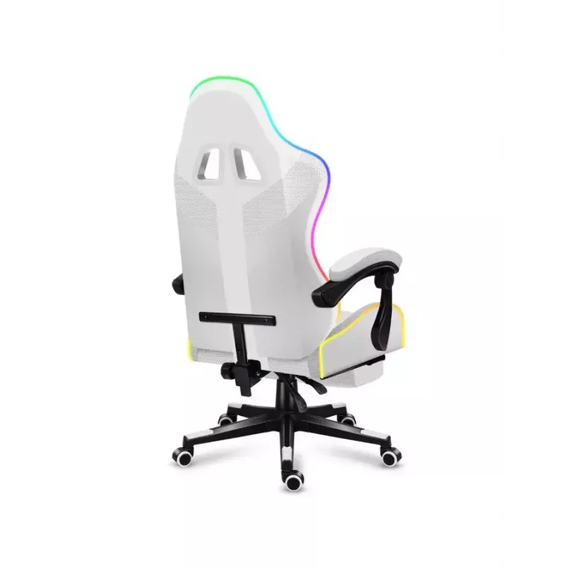 Spēļu krēsls Huzaro FORCE 4.7 RGB White — auduma kausveida sēdeklis