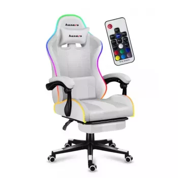 Spēļu krēsls Huzaro FORCE 4.7 RGB White — auduma kausveida sēdeklis