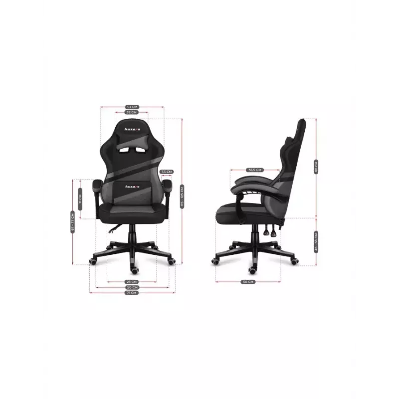 Spēļu krēsls Huzaro FORCE 4.4 Bucket Seat Melns Pelēks