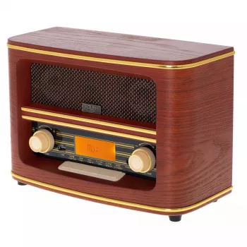 Pārnēsājamais radio Adler AD 1187 — FM, 10 W RMS, LCD displejs, brūns, 300×140×210 mm