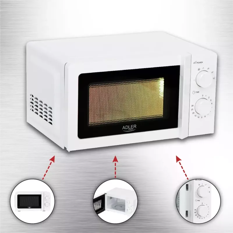 Solo mikroviļņu krāsns Adler AD 6205, 700 W, 20 L