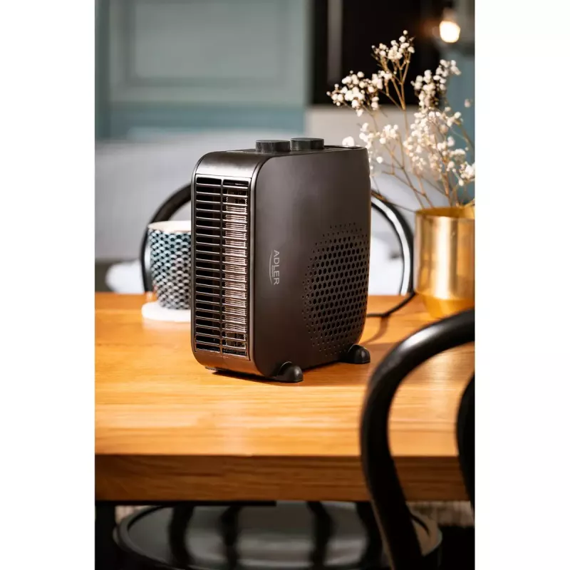 Sildītājs ventilators Adler AD 7725B, 2000 W, 2 jaudas līmeņi, regulējams termostats, melns
