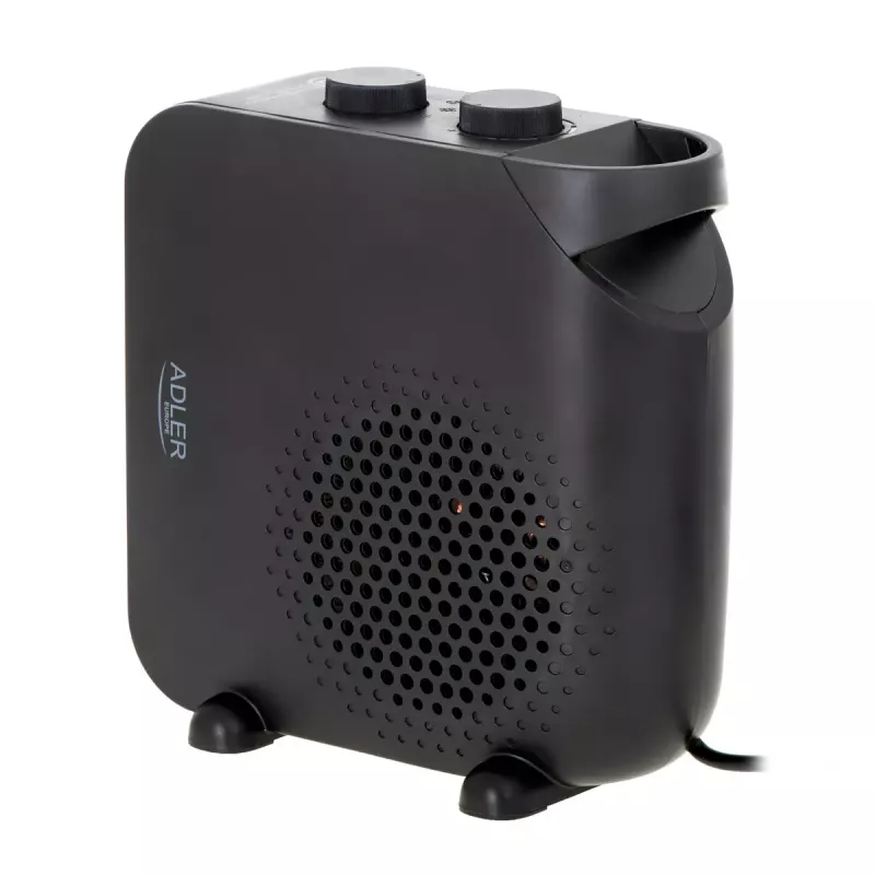 Sildītājs ventilators Adler AD 7725B, 2000 W, 2 jaudas līmeņi, regulējams termostats, melns