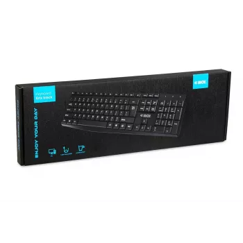 Vadu USB tastatūra IBOX Eris IKC2010B — pilnizmēra 105 taustiņi, USB, ūdensizturīga, melna
