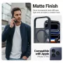 Aizsargmaciņš Crong Hybrid Matte Magnetic iPhone 17 Pro — PC + TPU, caurspīdīgi tumši zils
