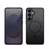 Crong Hybrid Matte Magnetic maciņš Samsung Galaxy S25 — TPU+PC, magnētiskie gredzeni, melns