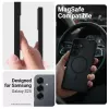 Crong Hybrid Matte Magnetic maciņš Samsung Galaxy S25 — TPU+PC, magnētiskie gredzeni, melns