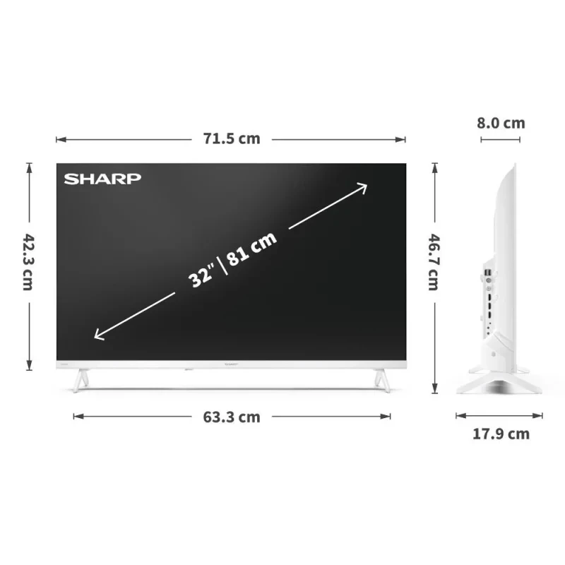 Sharp LC-32HF2265EW 81.3 cm (32 collu) HD Smart TV Wi-Fi Balts