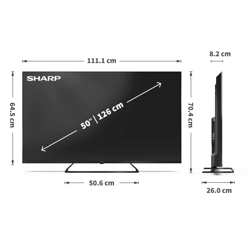 Sharp 50HP6265E televizors 127 cm (50 collas) 4K Ultra HD Smart TV Wi-Fi Melns