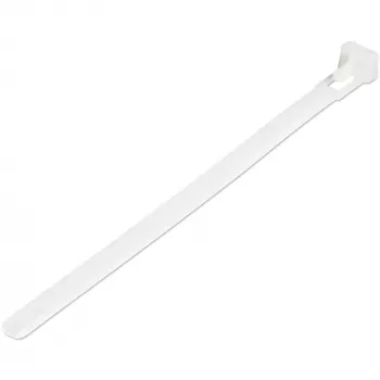 StarTech.com Atkārtoti lietojamas kabeļu saites 6 inch (15 cm) — 1/4 inch (7 mm) platas, saišķa diametrs līdz 1-3/8 inch (35 mm), 50 lb (22 kg) stiepes izturība, atbrīvojamas neilona saites, iekštelpām/ārtelpām, 94V-2/UL sertificēts, 100 iepakojums — baltas