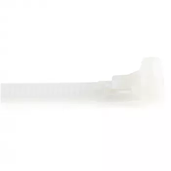 StarTech.com Atkārtoti lietojamas kabeļu saites 6 inch (15 cm) — 1/4 inch (7 mm) platas, saišķa diametrs līdz 1-3/8 inch (35 mm), 50 lb (22 kg) stiepes izturība, atbrīvojamas neilona saites, iekštelpām/ārtelpām, 94V-2/UL sertificēts, 100 iepakojums — baltas