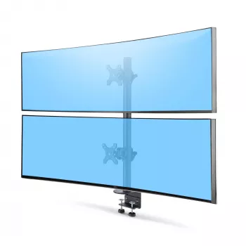 StarTech.com Galda stiprinājums 2 vertikāli sakrautiem monitoriem, līdz 49 collām, 32 kg, C-skava, ātrās atbrīvošanas VESA sistēma, TAA