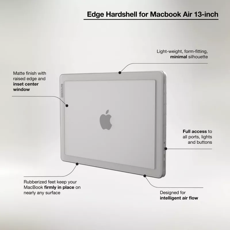 Incase Edge Hardshell MacBook Air 13 inch (M2/M3) aizsargmaciņš ar Makrolon®