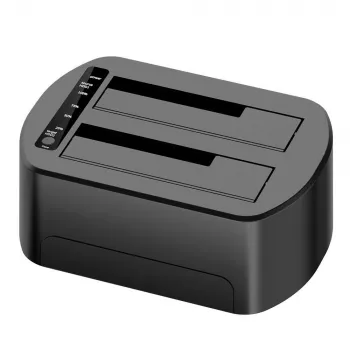 CoreParts MS-CLONER-SATA2.5-3.5 doku stacija cieto disku klonēšanai, melna