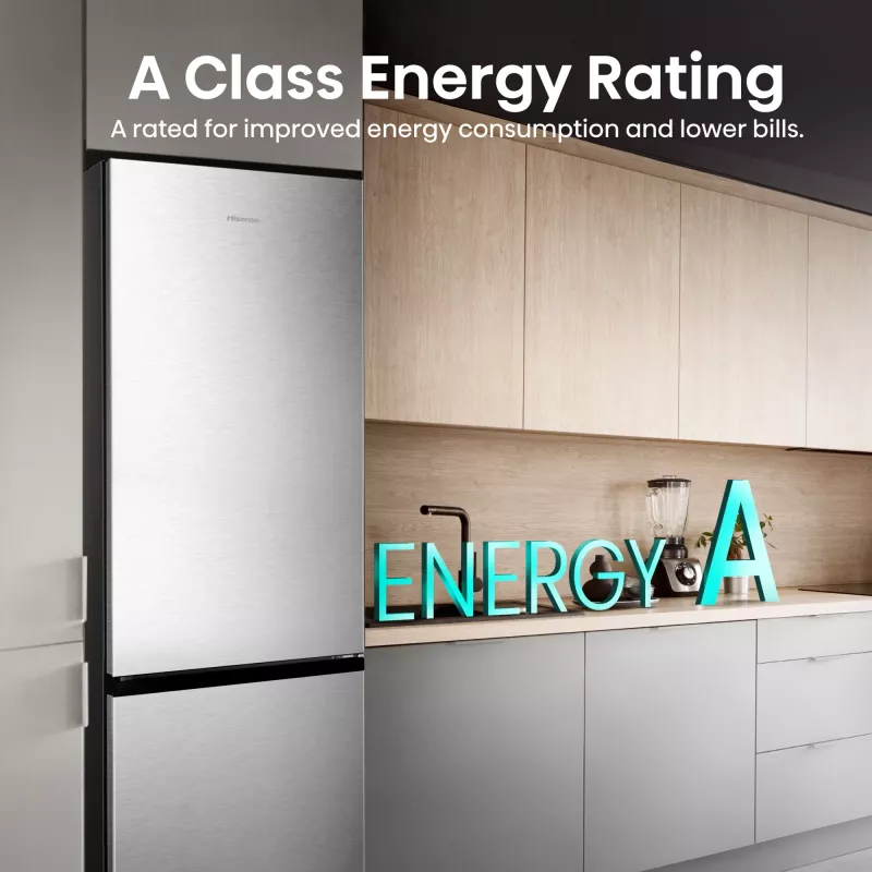 Hisense RB440N4ACA Brīvstāvošs Ledusskapis 336 L Nerūsējošais tērauds