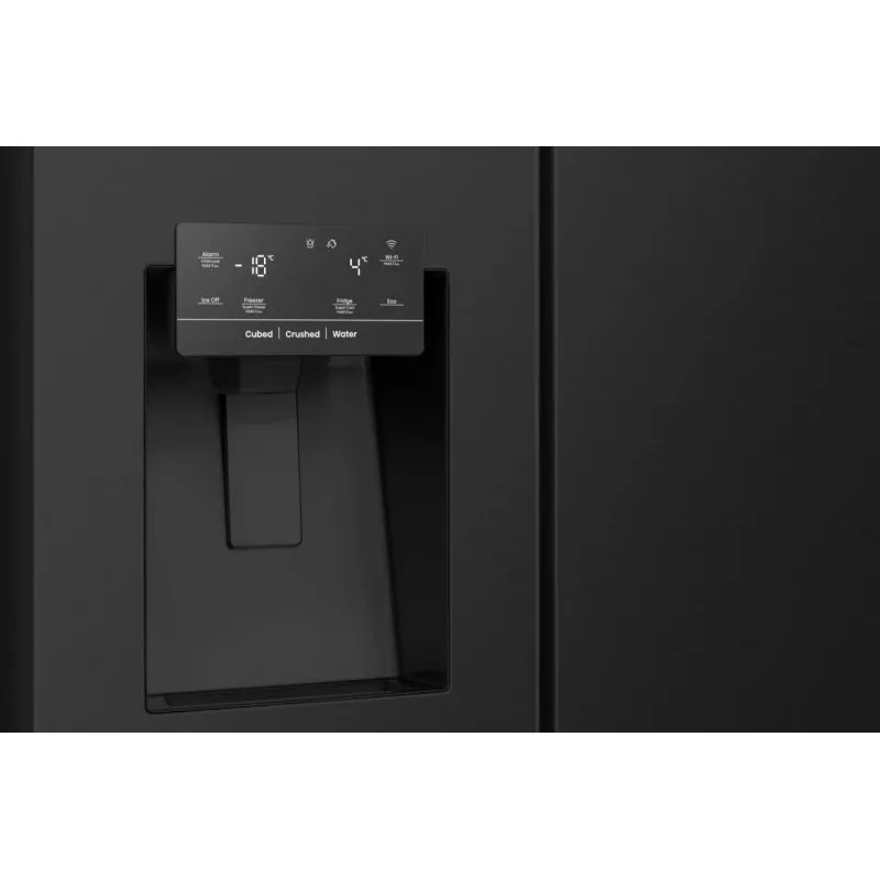 Ledusskapis Hisense RS818N4TFC, sānu pie sāna, brīvstāvošs, 632 L, melns, nerūsējošais tērauds