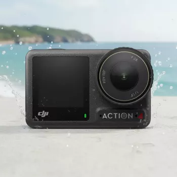 Action kamera DJI Osmo Action 4 — 4K Ultra HD, CMOS sensors, 155° redzes lauks, MicroSD līdz 512 GB, ūdensizturīga 18 m, 145 g