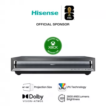 Projektors Hisense PX3 Ultra īsā fokusa 4K 2800 ANSI lūmeni Melns, Tumši pelēks