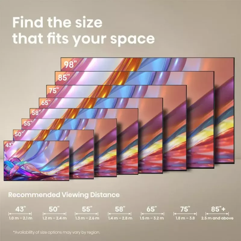 Televizors Hisense 50Q7S 50 collas (127 cm) QLED 4K Ultra HD Smart TV, Direct-LED, HomeOS, Wi-Fi, Melns