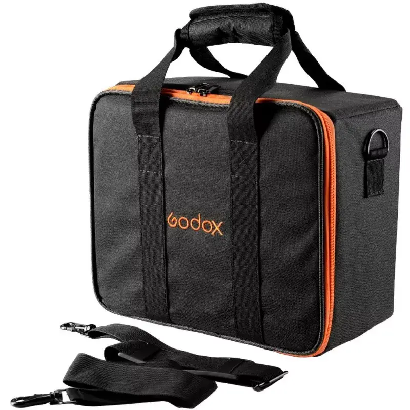 Kameras korpusa maciņš Godox CB-12 AD600Pro, flaneļa/neilons, melns/oranžs, ar plecu siksnu