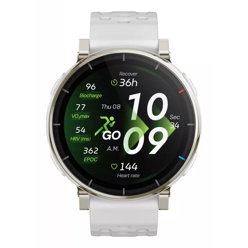 Viedpulkstenis Amazfit Active 3 — 3,35 cm (1,32 collu) AMOLED, 466×466, Skārienekrāns, GPS, 365 mAh, Silikona siksniņa