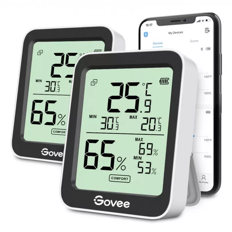 Govee H5075 iekštelpu temperatūras un mitruma sensors, brīvi stāvošs, bezvadu