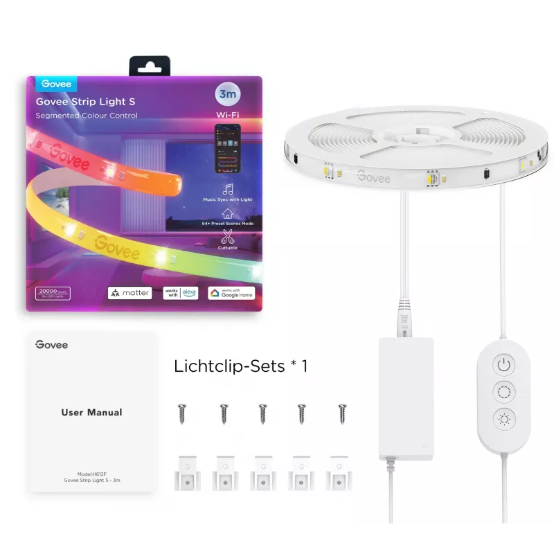 Govee H612FCD1 RGB LED Lente, 3 metri
