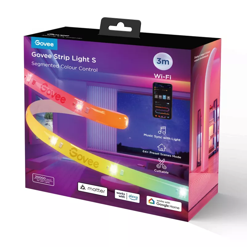 Govee H612FCD1 RGB LED Lente, 3 metri