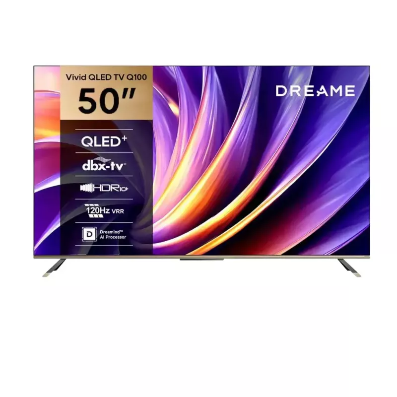 Smart TV Dreame Vivid Q100 50 collas, QLED+, 4K UHD, Google TV, 120Hz, AI procesors, melns