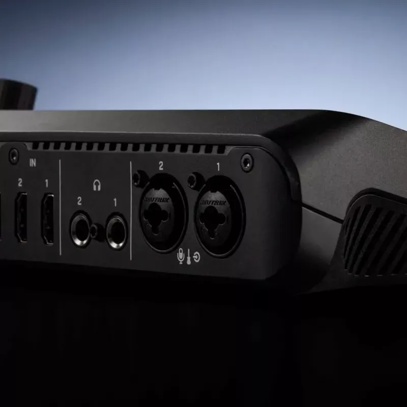 Daudzkanālu podkāstu un tiešraides producēšanas konsole Rode RodeCaster Video S RCVS-E — skārienekrāns, Wi‑Fi, Bluetooth 5.3, 5x USB-C, 3x HDMI ieeja, 1x HDMI izeja, microSD