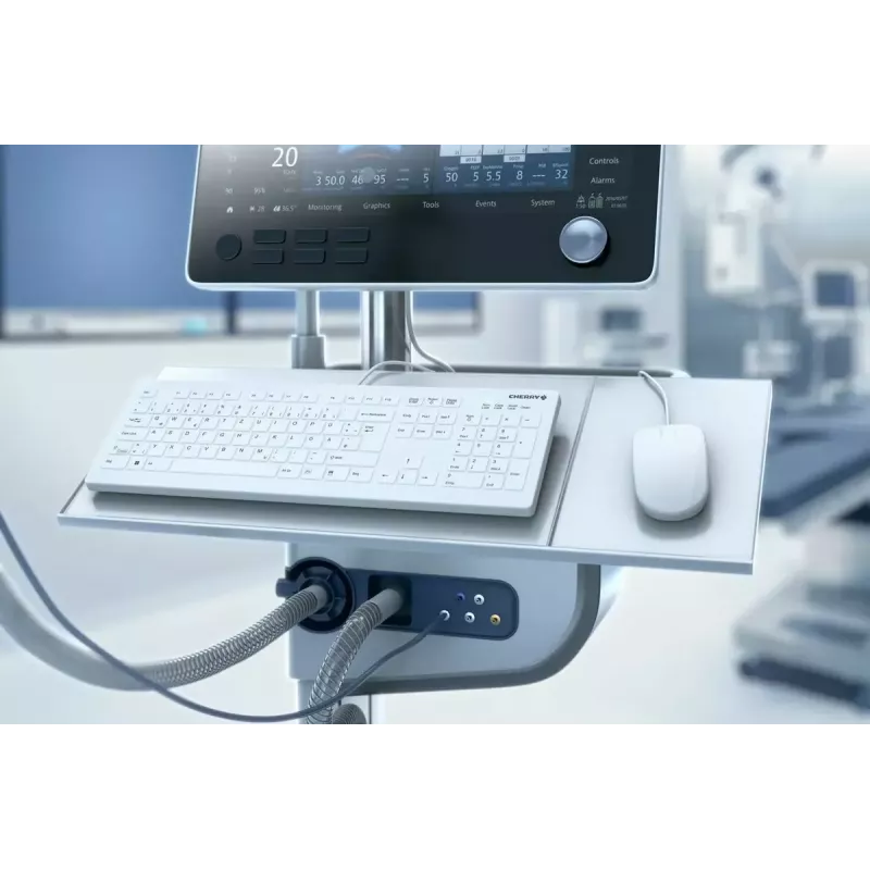 Pilnizmēra vadu medicīnas tastatūra CHERRY AK-C8112 Medical USB QWERTZ 105 taustiņi balta 1.8 m