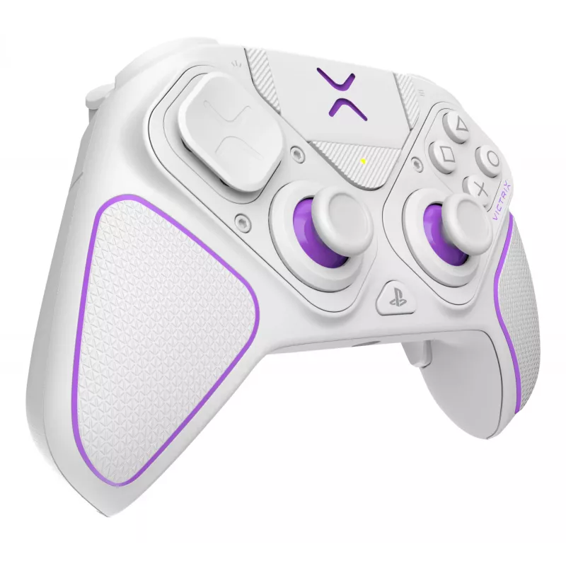 Spēļu kontrolieris VICTRIX PRO BFG 052-002-WH bezvadu/vadu RF/USB, USB-C, 2000mAh, PC/PS4/PS5, violets/balts
