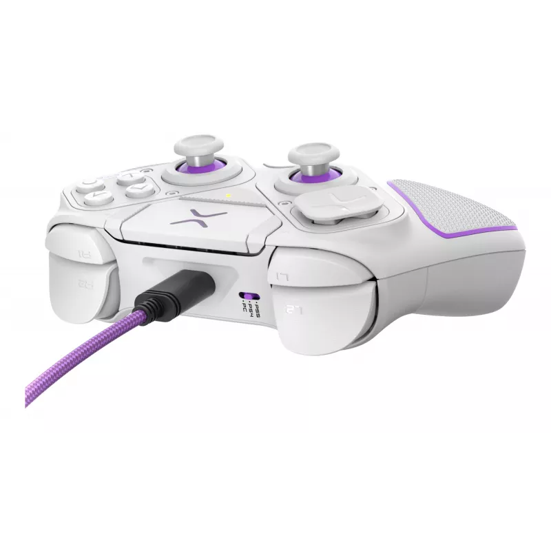 Spēļu kontrolieris VICTRIX PRO BFG 052-002-WH bezvadu/vadu RF/USB, USB-C, 2000mAh, PC/PS4/PS5, violets/balts