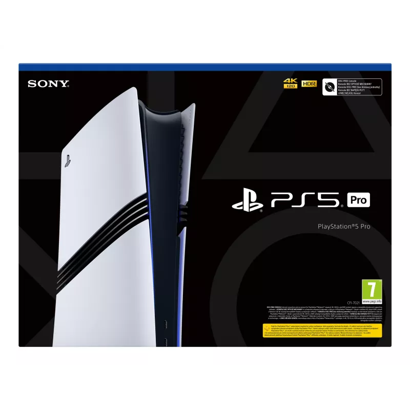 Spēļu konsole Sony PlayStation 5 Pro – 2 TB SSD, GDDR6, Wi‑Fi 6/7, Ethernet, 8K atbalsts, Melns/Balts