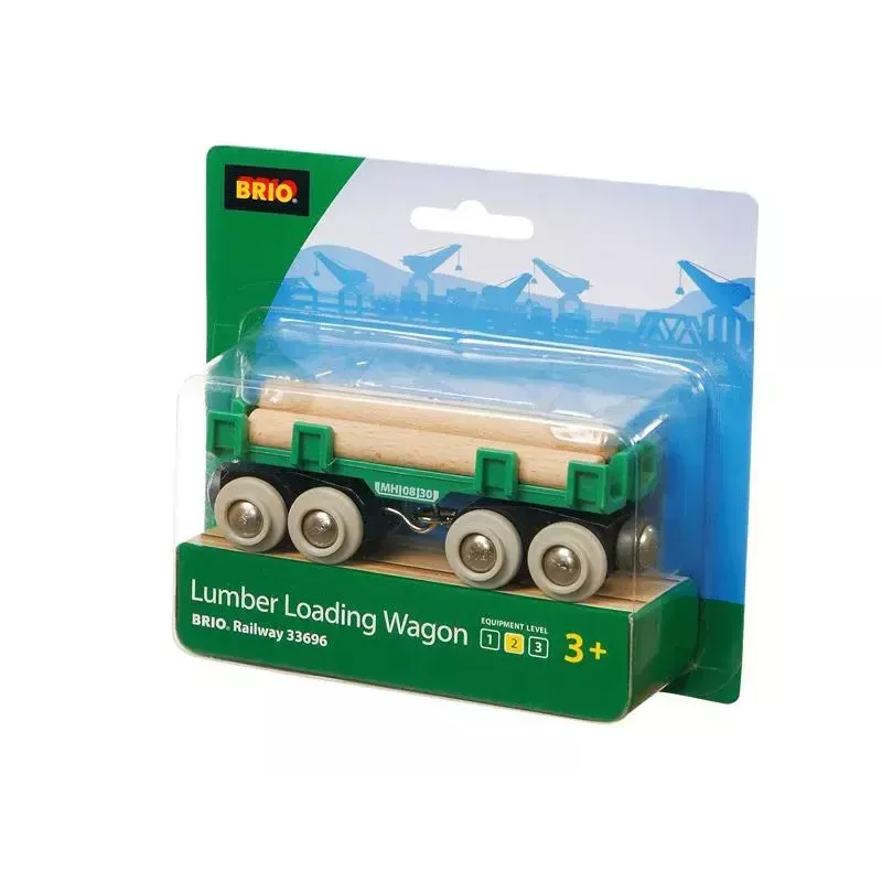 Ravensburger BRIO Kokmateriālu iekraušanas vagons dzelzceļa modelim, 4 daļas, daudzkrāsains