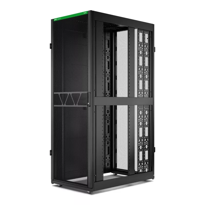 APC NetShelter SX Server Rack Gen 2, 45U, 2124H x 750W x 1200D mm, ar sānu paneļiem, melns