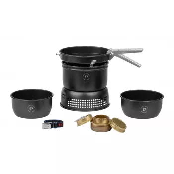 Trangia 37-5 UL/BL degļa komplekts ar spirta degli, melns
