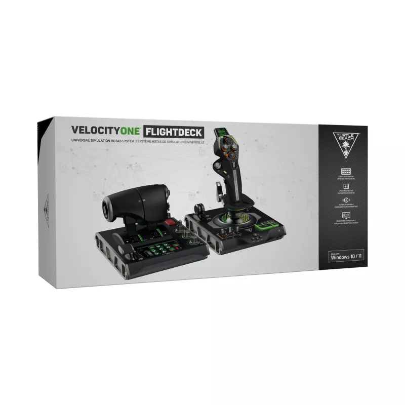 HOTAS lidojuma simulācijas sistēma Turtle Beach VelocityOne Flightdeck Windows 10 un 11 datoriem (TBS-0724-05)