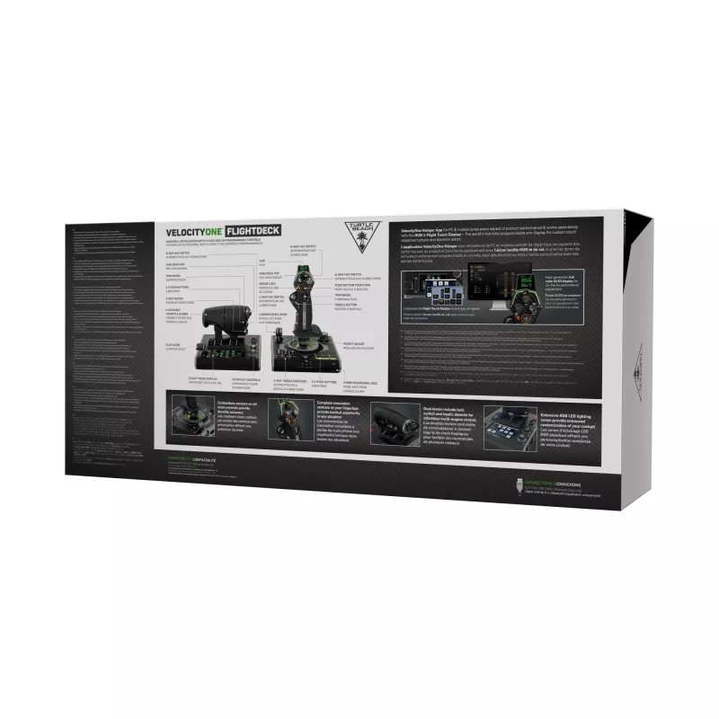 HOTAS lidojuma simulācijas sistēma Turtle Beach VelocityOne Flightdeck Windows 10 un 11 datoriem (TBS-0724-05)