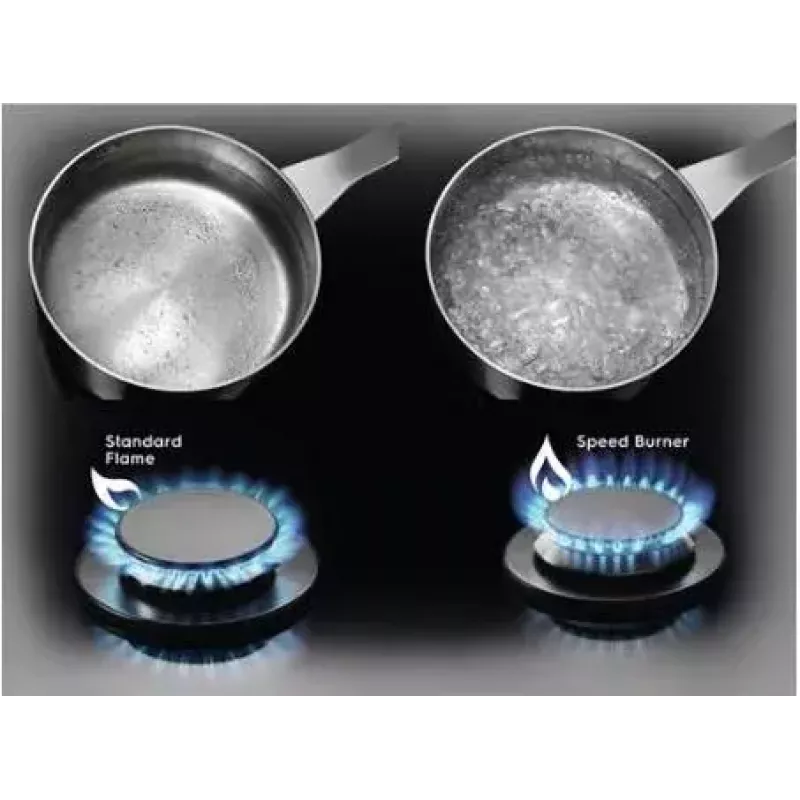 Gāzes plīts virsma Electrolux EGS6436RK iebūvējama 4 zonu melna, wok 4000W, čuguna trauku balsti, rotācijas vadība