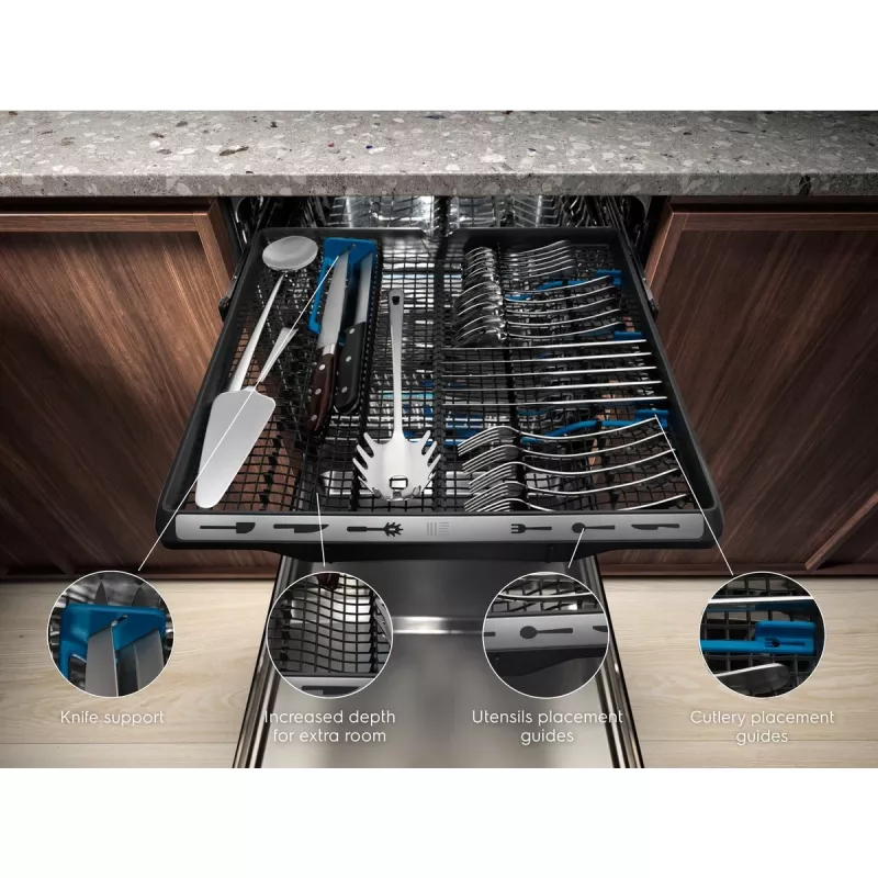 Iebūvējamā trauku mazgājamā mašīna Electrolux EEM69410W — 15 komplekti, 42 dB, pilna izmēra 60 cm, AirDry