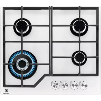 Electrolux KGG64362W Baltā iebūvējamā gāzes plīts virsma 60 cm 4 degļi