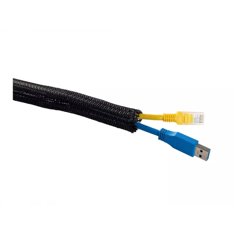 Kabeļu zeķe Multibrackets M Universal Cable Sock Self Wrap Basic 19mm Melna 50m, poliesters, -50–150°C