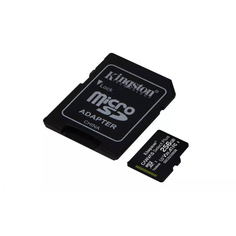 Kingston Canvas Select Plus 256 GB MicroSDXC atmiņas karte + adapteris A1 C10 100R