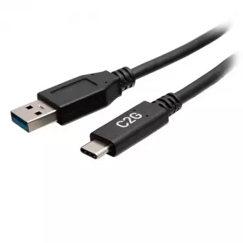 C2G USB-C vīriešu uz USB-A vīriešu kabelis 0,15 m USB 3.2 Gen 1 5 Gbps
