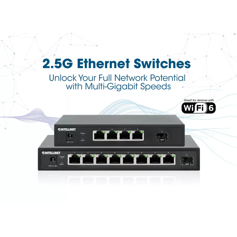 Intellinet 9 Portu Slēdzis 8 x 2.5G Ethernet Porti un 1 SFP+ Augšsaites Ports