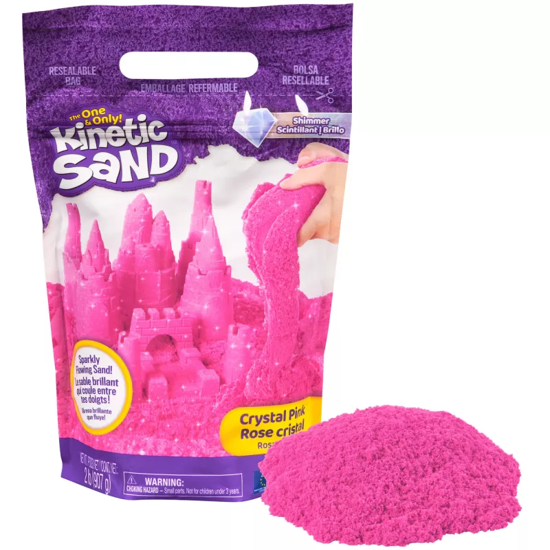 Kinetic Sand Shimmer 2lb Kristāliski Rozā Spīdošas Smiltis