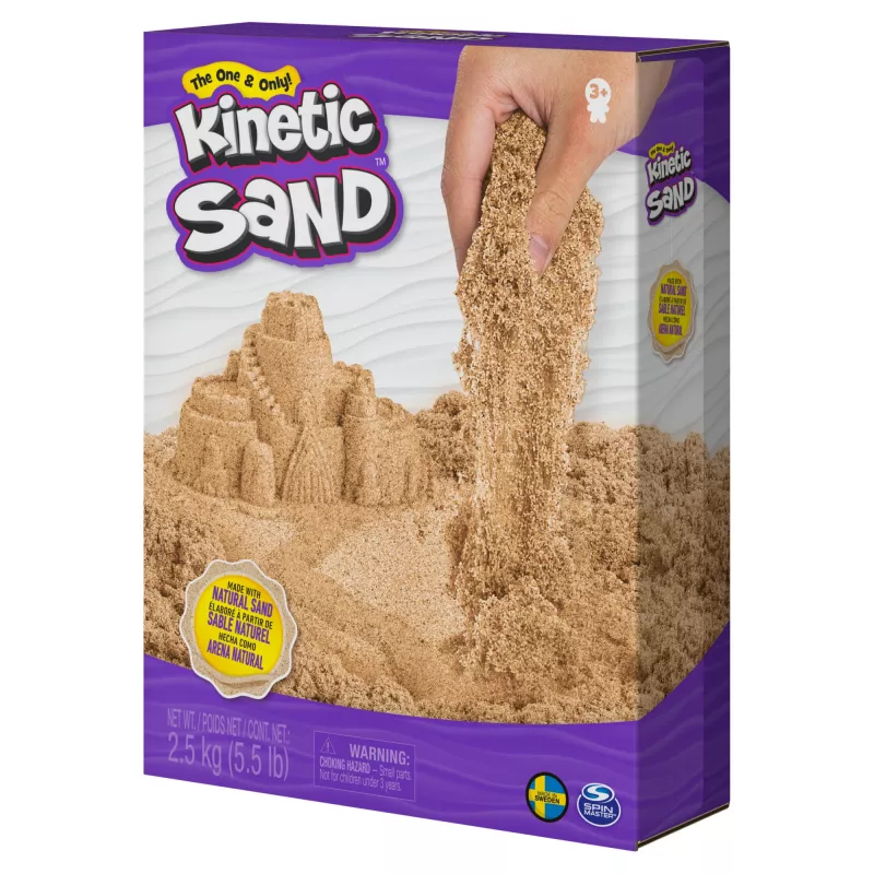 Kinetic Sand dabīgi brūnas smiltis, 2.5 kg, sensorā māla alternatīva bērniem no 3 gadiem